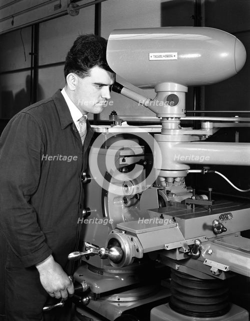 Worker using a cutting machine, Egdar Allen Steel Foundry, Sheffield, South Yorkshire, 1964. Artist: Michael Walters