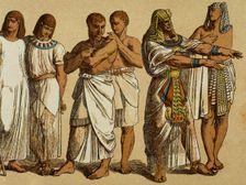 Workers with the pharaoh, Egypt. Creator: Unknown