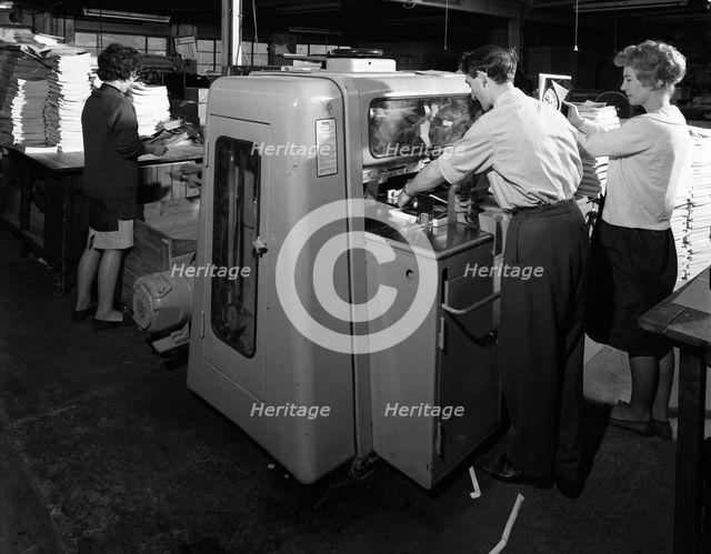 Workers at a printing company, Mexborough, South Yorkshire, 1959.  Creator: Michael Walters.