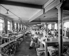 Workers at Hampton's Munitions Works, Lambeth, London, 1914-1918. Artist: Bedford Lemere and Company
