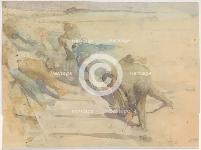 Workers breaking up rails, 1871-1906. Creator: Pieter de Josselin de Jong.
