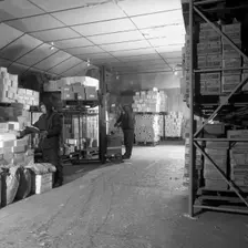 Workers in a cold store at Modern Foods, Mexborough, South Yorkshire, 1973. Creator: Michael Walters