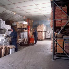 Workers in a cold store at Modern Foods, Mexborough, South Yorkshire, 1973. Creator: Michael Walters