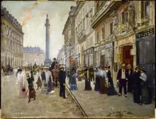 Workers leaving the Maison Paquin, c1900. Creator: Jean Beraud