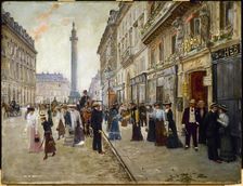 Workers leaving the Maison Paquin, c1900. Creator: Jean Beraud