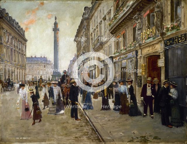 Workers leaving the Maison Paquin, in the Rue de La Paix, c. 1912.