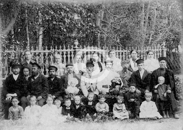 Workers of the Gorokhov mill with their families, 1904. Creator: Unknown.