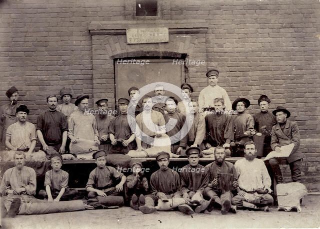 Workers of the rolling workshop V.U. Baraboshkina, 1915. Creator: Unknown.