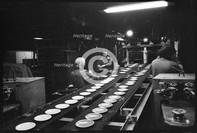 Workers on the shop floor, Wear Flint Glass Works, Alfred Street, Millfield, Sunderland, 1961. Creator: Eileen Deste.