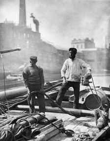 Workers on the silent highway, London, c1876. Creator: Unknown