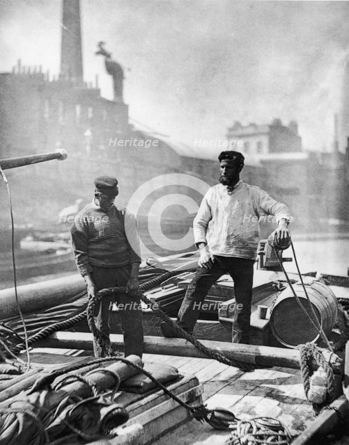Workers on the silent highway, London, c1876.  Creator: Unknown.