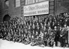 Workers outside the British De Dion Bouton works, early 1920s
