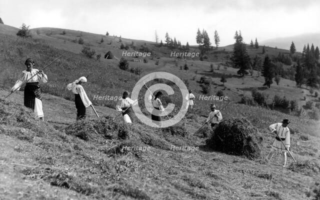 Working at harvest time, Bistrita Valley, Moldavia, north-east Romania, c1920-c1945. Artist: Adolph Chevalier
