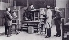 Working from life in the men's painting school. Creator: Unknown