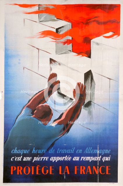 'Working in Germany protects France', 1944. Artist: Unknown