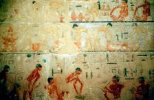 Working life in Ancient Egypt, wall painting from an artisan's tomb at Saqqara