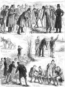 Working of the Land Court in Ireland: Sub-Commissioners examining a farm, 1881. Creator: Unknown