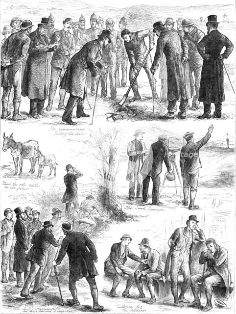 Working of the Land Court in Ireland: Sub-Commissioners examining a farm, 1881. Creator: Unknown.