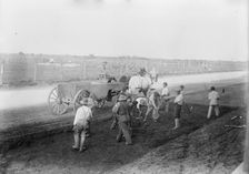 Working on motor speedway, 1910. Creator: Bain News Service