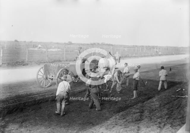 Working on motor speedway, 1910. Creator: Bain News Service.