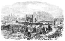 Works in the bed of the Regent's Park Lake, 1868. Creator: Unknown