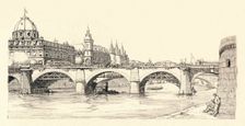 Works on the old Pont Notre-Dame 1913 (1915). Artist: Herman Armour Webster