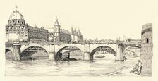 Works on the old Pont Notre-Dame 1913 (1915). Artist: Herman Armour Webster