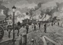 Works on the reinforcement of the avenues near the Palace of the Champ de... Paris Exposition, 1878. Creator: Unknown