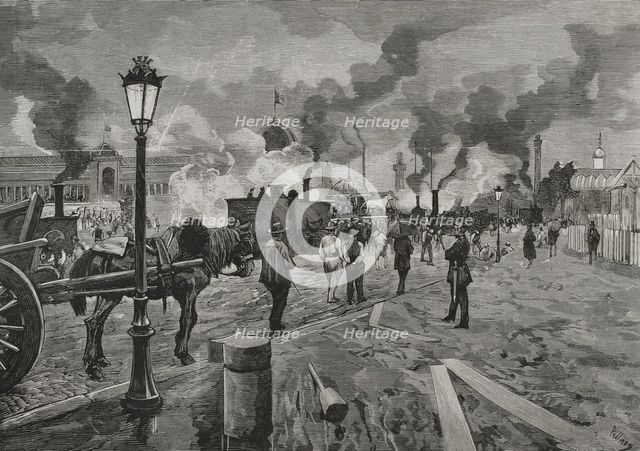 Works on the reinforcement of the avenues near the Palace of the Champ de... Paris Exposition, 1878. Creator: Unknown.