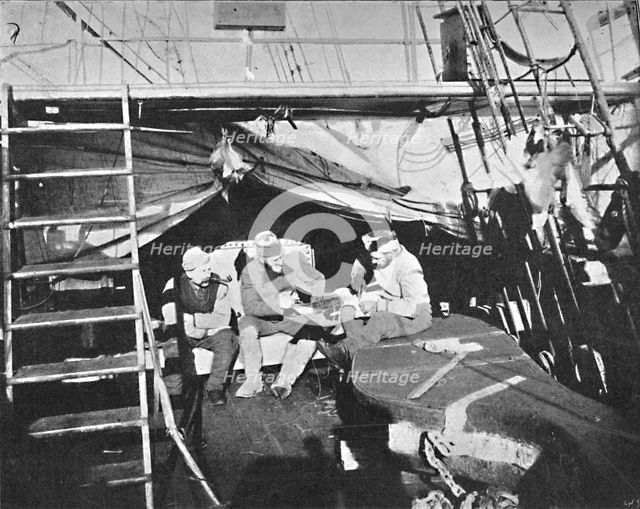'Workshop on deck. July, 1895', (1897). Artist: Unknown.