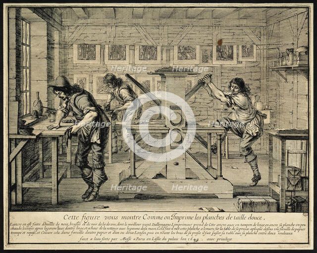 Workshop of an Engraver, 1642. Artist: Bosse, Abraham (1602-1676)