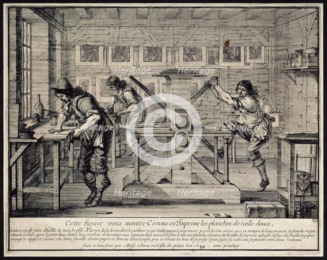 Workshop of an Engraver, 1642.  Creator: Bosse, Abraham (1602-1676).