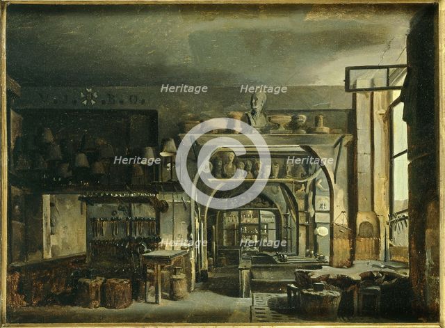 Workshop of the goldsmith Odiot (1763-1850), rue Saint-Honore, c1822. Creator: Francois Desmoulins.