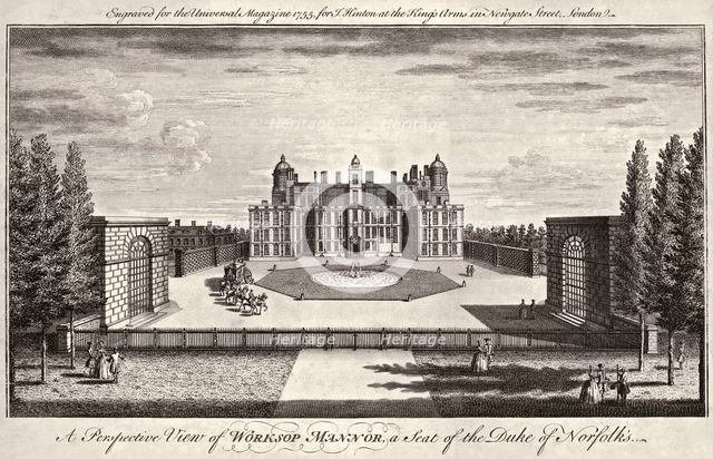 Worksop Manor, Nottinghamshire, 1755. Creator: Unknown.