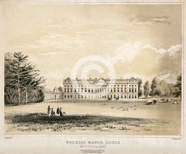 Worksop Manor, Nottinghamshire, c1850. Creator: Unknown.
