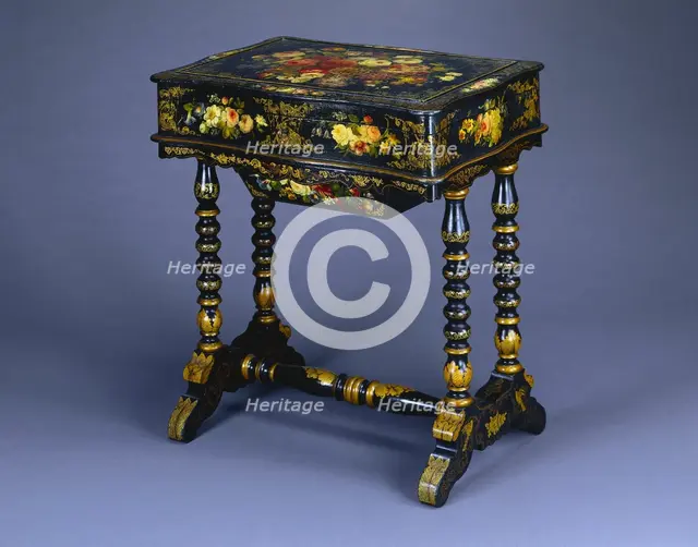 Work Table, c. 1850. Creator: Hart, Ware and Co. (American), attributed to.