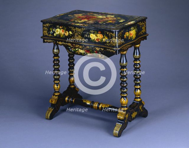 Work Table, c. 1850. Creator: Hart, Ware and Co. (American), attributed to.