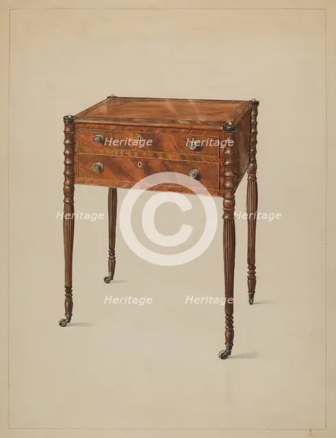 Work Table, c. 1936. Creator: Bernard Gussow.
