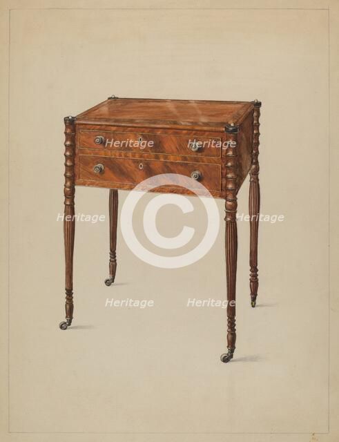 Work Table, c. 1936. Creator: Bernard Gussow.