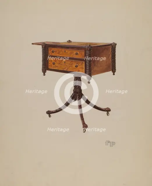 Work Table, c. 1937. Creator: Fred Peterson.