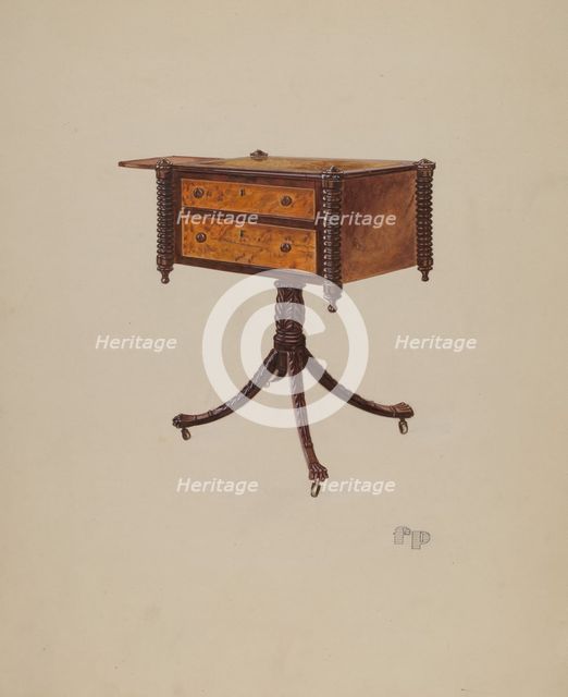 Work Table, c. 1937. Creator: Fred Peterson.