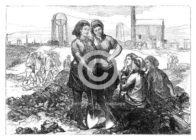 Work girls at the Wigan Collieries, late 19th century. Artist: Unknown