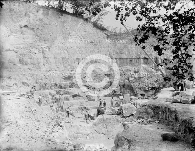 Work in progress at Medmenham Chalk Quarry, Medmenham, Wycombe, Buckinghamshire, 1860-1922. Creator: Henry Taunt.