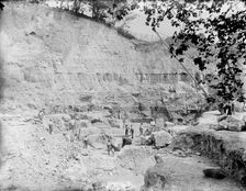 Work in progress at Medmenham Chalk Quarry, Medmenham, Wycombe, Buckinghamshire, 1860-1922. Creator: Henry Taunt