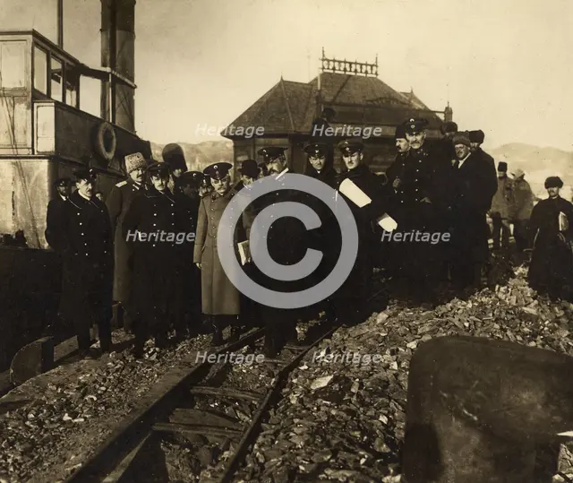 Work Inspection of the Vladivostok Commercial Port by the Maritime Governor-General..., 1917. Creator: Unknown.
