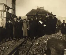 Work Inspection of the Vladivostok Commercial Port by the Maritime Governor-General..., 1917. Creator: Unknown