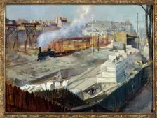 Work on the new Orleans station in 1899. Creator: Victor Marec