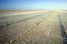 World Land Speed Record course for Bluebird CN7, Lake Eyre, Australia, 1964. Creator: Unknown