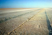 World Land Speed Record course for Bluebird CN7, Lake Eyre, Australia, 1964. Creator: Unknown