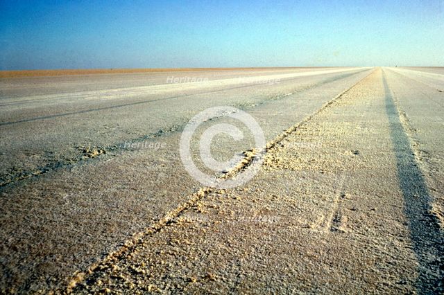World Land Speed Record course for Bluebird CN7, Lake Eyre, Australia, 1964. Creator: Unknown.